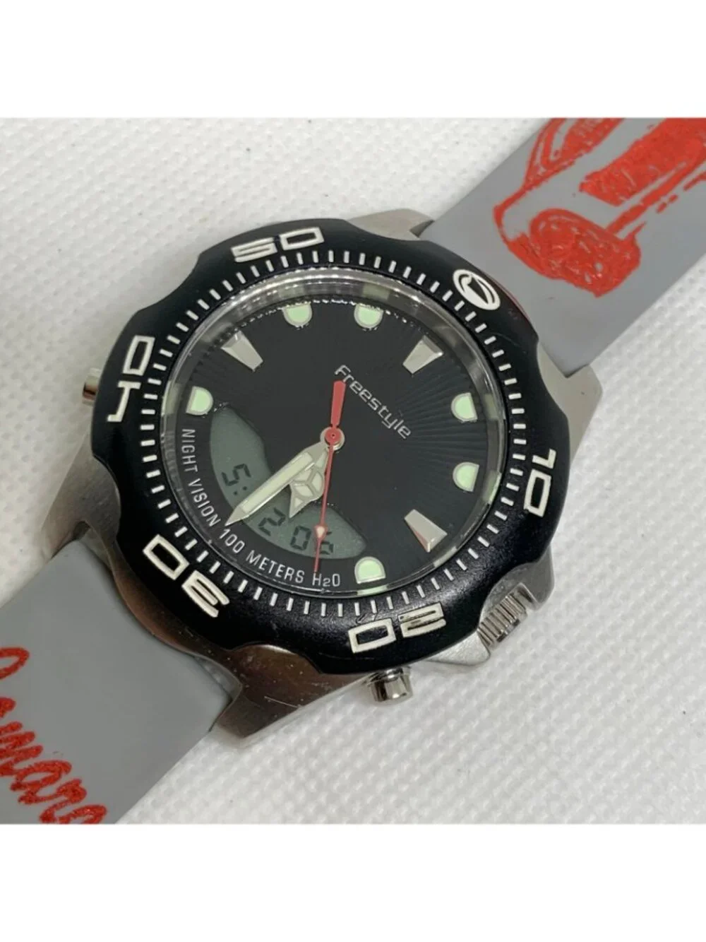Freestyle Shark X 2.0 men’s watch analog digital black silver tone 42mm running